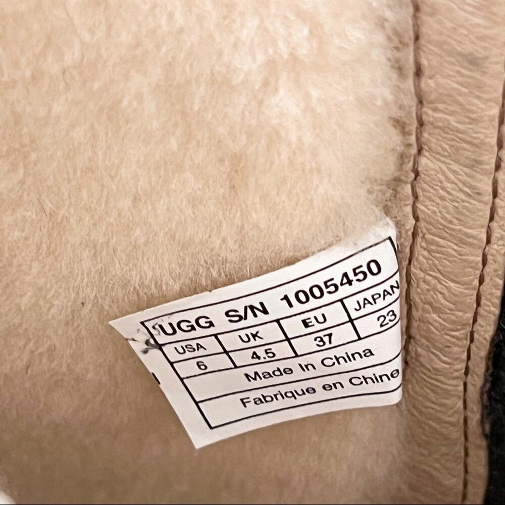 UGG Rosen Black Shearling Lined Tall Leather Winter Boots Women’s 6 - Picture 11 of 11
